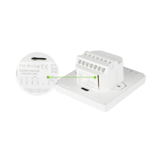 WiFi thermostat for stove 3A White RT TUYA
