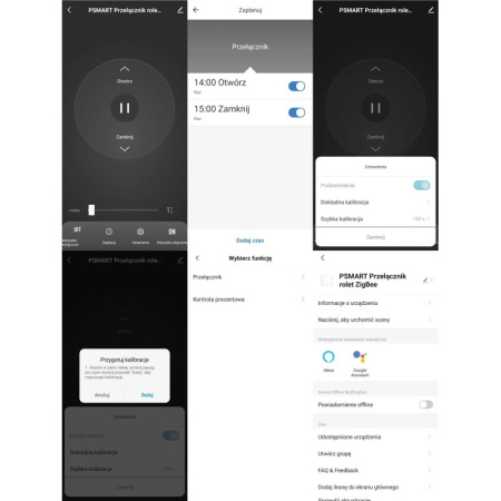 Melna stikla slēdzis rullītim Zigbee