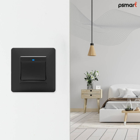 Melns mehānisks sienas slēdzis Zigbee