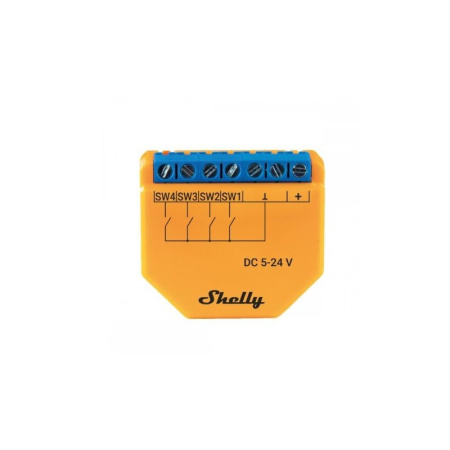 Shelly Plus i4 DC bezvadu slēdža ievades/sižeta kontrolieris