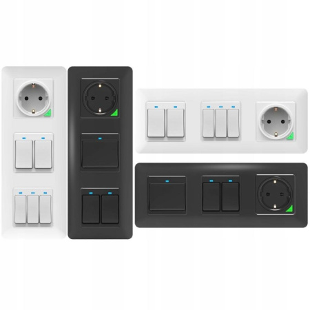 Melns mehānisks sienas slēdzis Zigbee