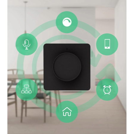 Gaismas dimmer WiFI poga Melna KT TUYA