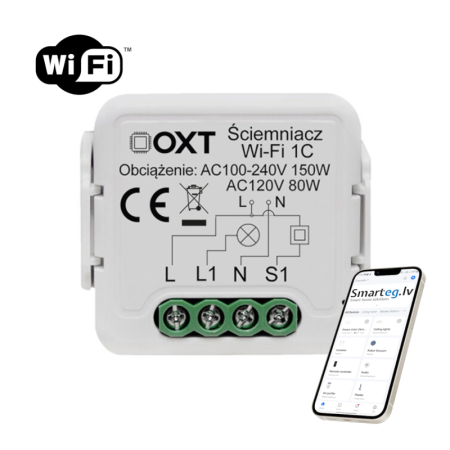 Wi-Fi 1 pogas reostata relejs