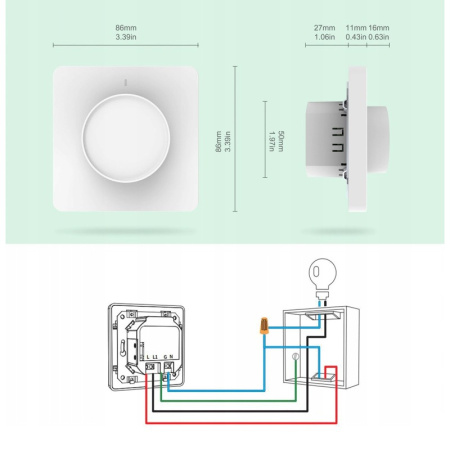 Gaismas dimmera rokturis ZigBee KT TUYA sērija