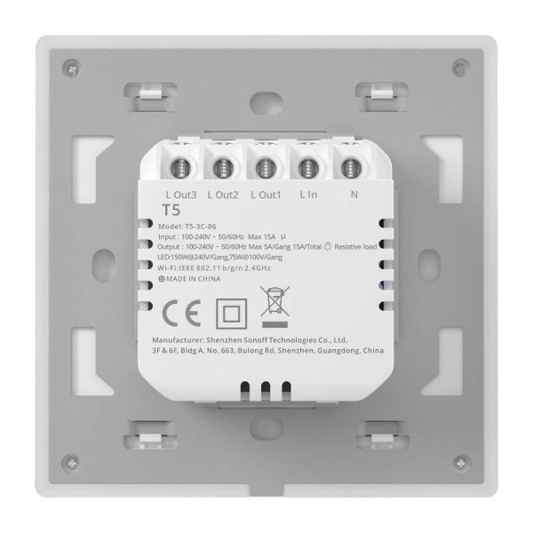 Smart Wi-Fi Touch Wall Switch Sonoff TX T5 4C (4-channel)