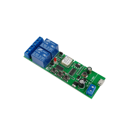 SmartWise 5V-32V 2 grupu viedais releja slēdzis ar sauso kontaktu un mirkļa slēdzi, eWeLink / Sonoff