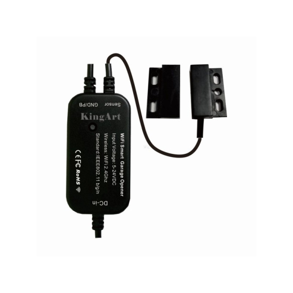 KingArt WiFi+RF garāžas durvju atvērējs, saderīgs ar eWeLink, ar statusa sensoru un automašīnas RF tālvadības pulti