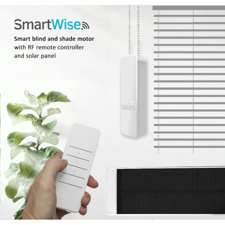 SmartWise žalūziju motors, ar RF tālvadības pulti un saules paneli