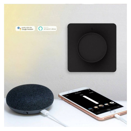 Gaismas dimmer WiFI poga Melna KT TUYA