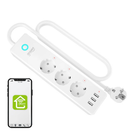 Gosund P1 PLUS viedā WiFi strāvas sloksne (4x AC schuko, 3x USB-A) Tuya