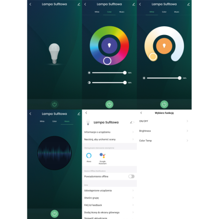 LED griestu lampa 12W RGB+CCT 60 grādi Balta GL ZigBee HUE TUYA