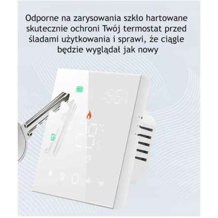 WiFi termostats plīts, balts PS TUYA sērija