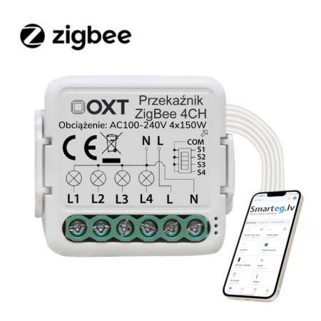 Zigbee 4 pogu mini relejs