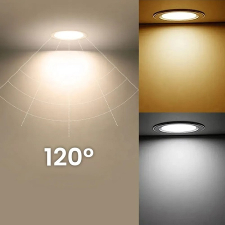 Viedā, apaļā padziļinātā lampa ar regulējamu RGBCCT 6 collu WiFi TUYA