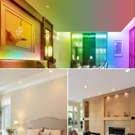 Viedā, apaļā padziļinātā lampa ar regulējamu RGBCCT 6 collu WiFi TUYA