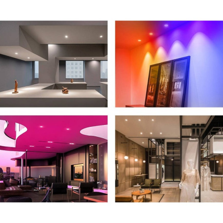 LED griestu lampa 12W RGB+CCT 60 grādi Balta GL ZigBee HUE TUYA