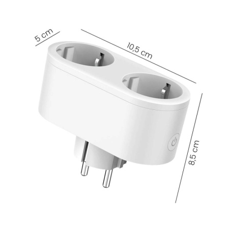 WiFi ligzda ar mērījumu 2 Porti 16A TUYA